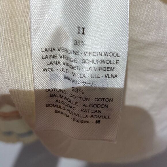 Giada Forte Resort Women's Ivory Wool Linen Long Sleeve Embroidered Top Size XL - Picture 8 of 9